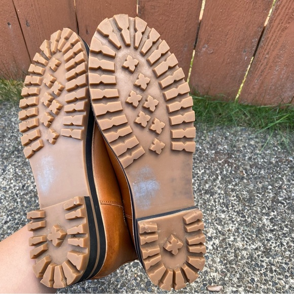 Madewell Ivy Chelsea Pull On Boot Genuine Bison Leather - Cognac Brown Size 10 - Picture 9 of 10